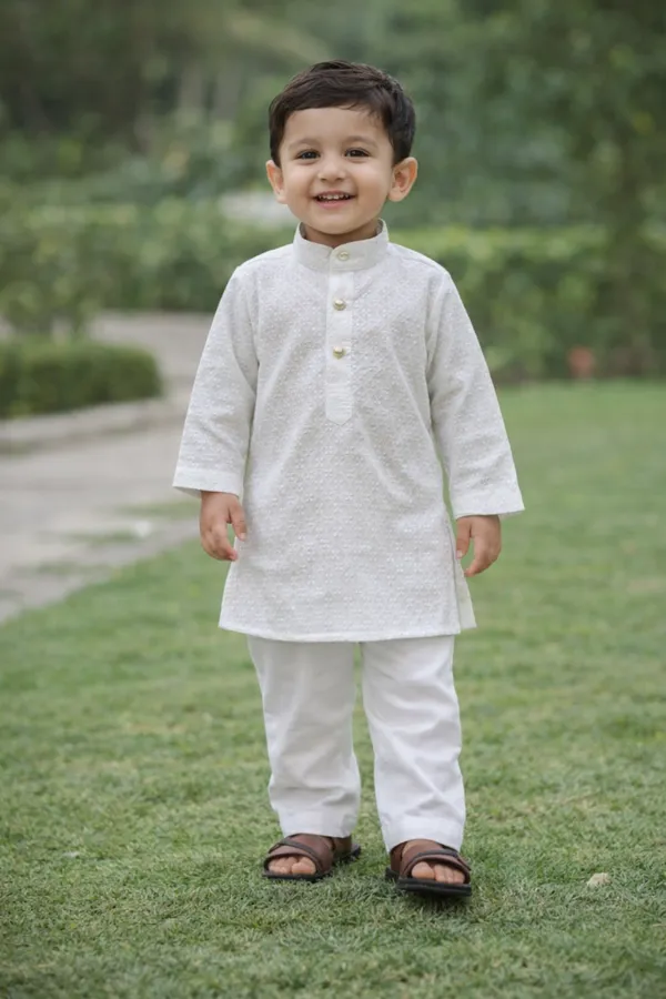 White_Cotton_Embroidered_Kurta_Pajama_Set_For_Boys