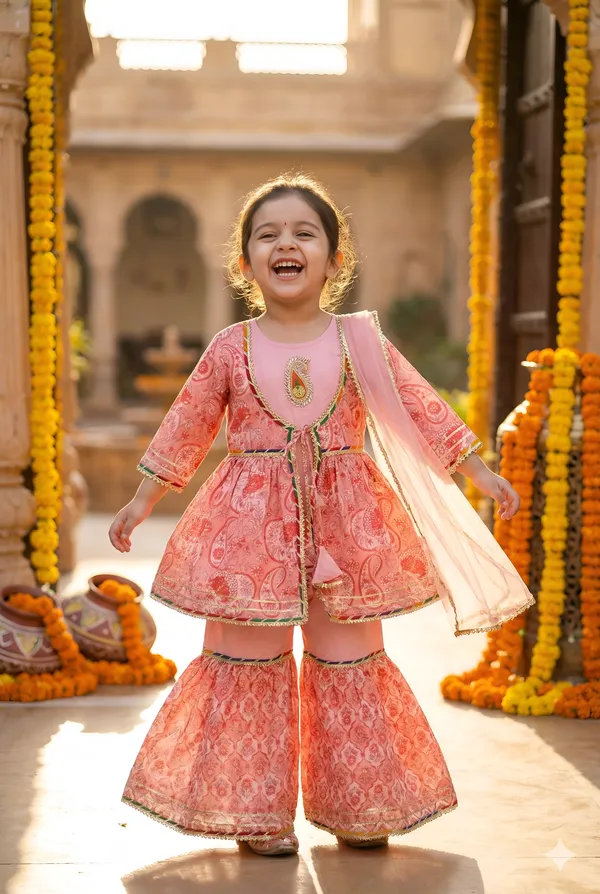 Pink_Cotton_Flared_Sharara_Set_For_Girls
