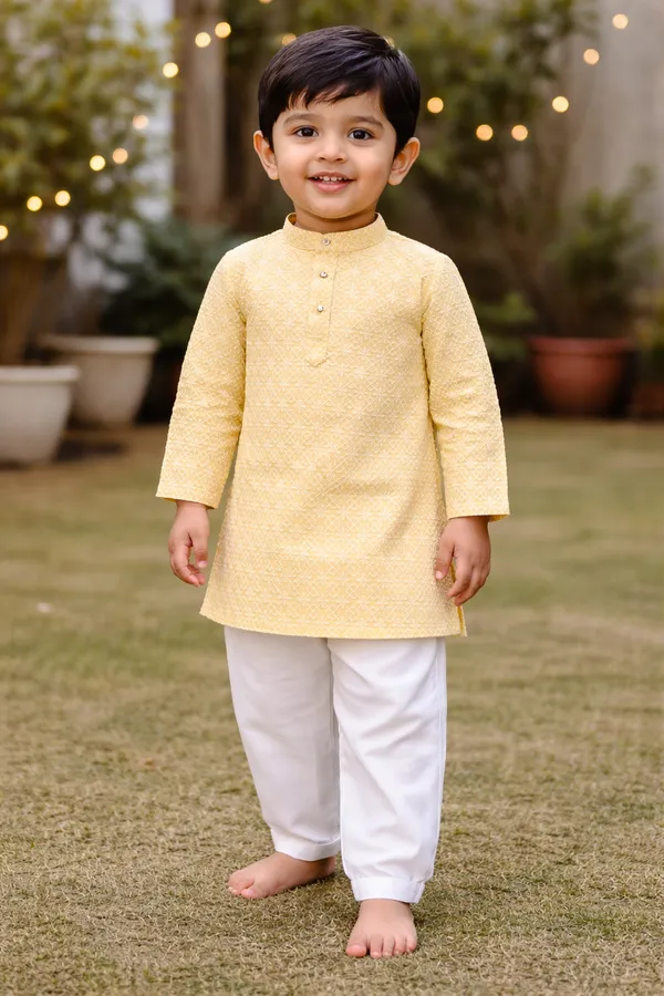 Yellow_Cotton_Straight_Fit_Patterned_Kurta_Pajama_Set_For_Boys
