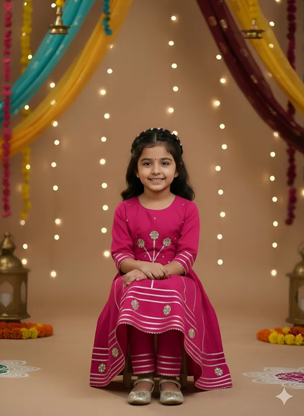 Pink_Cotton_Flared_Embellished_Anarkali_Set_For_Girls
