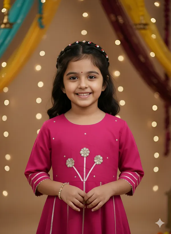 Pink_Cotton_Flared_Embellished_Anarkali_Set_For_Girls