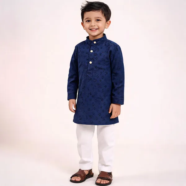 Navy_Blue_Cotton_Straight_Fit_Kurta_Set_For_Boys