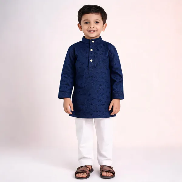 Navy_Blue_Cotton_Straight_Fit_Kurta_Set_For_Boys