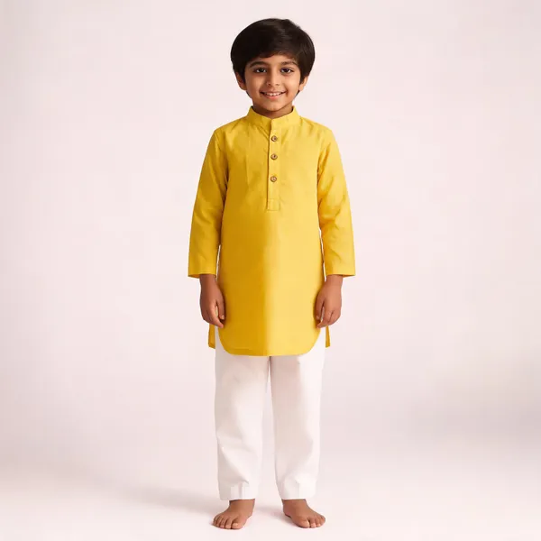 Yellow_Cotton_Traditional_Kurta_Pajama_Set_For_Boys