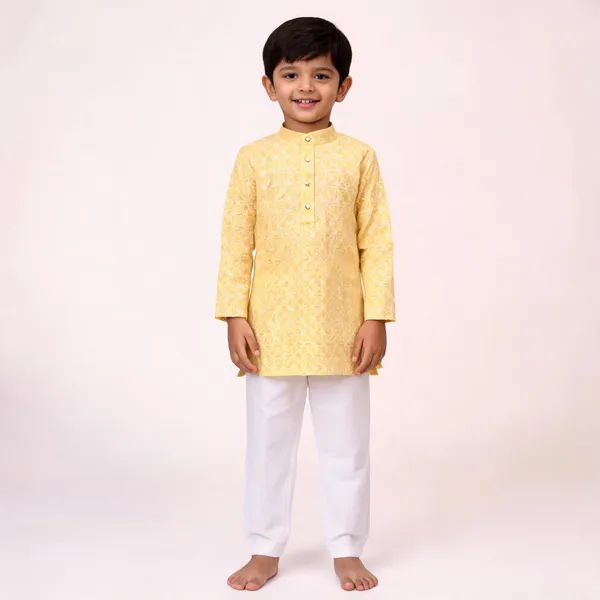 Yellow_Cotton_Straight_Fit_Patterned_Kurta_Pajama_Set_For_Boys