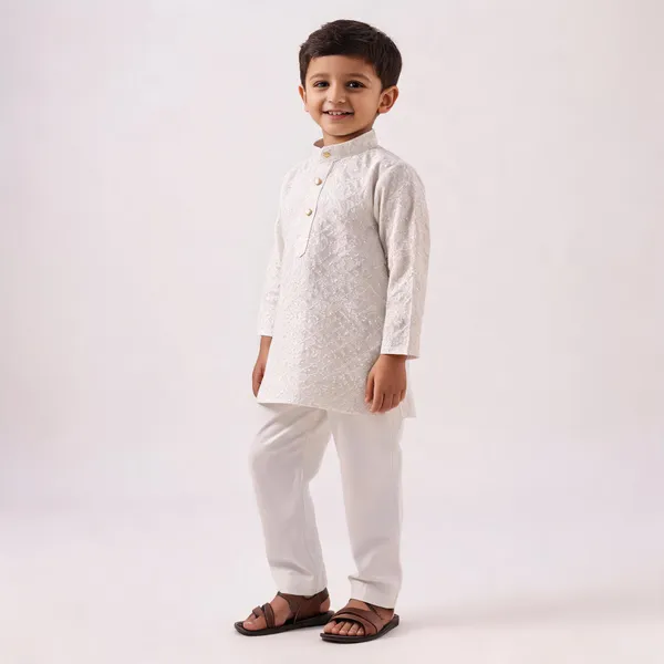White_Cotton_Embroidered_Kurta_Pajama_Set_For_Boys