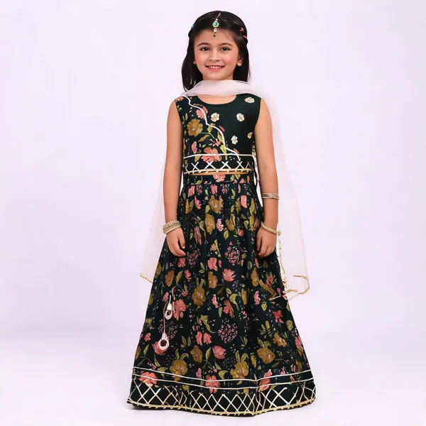 Black_Cotton_Floral_Print_Lehenga_Choli_For_Girls