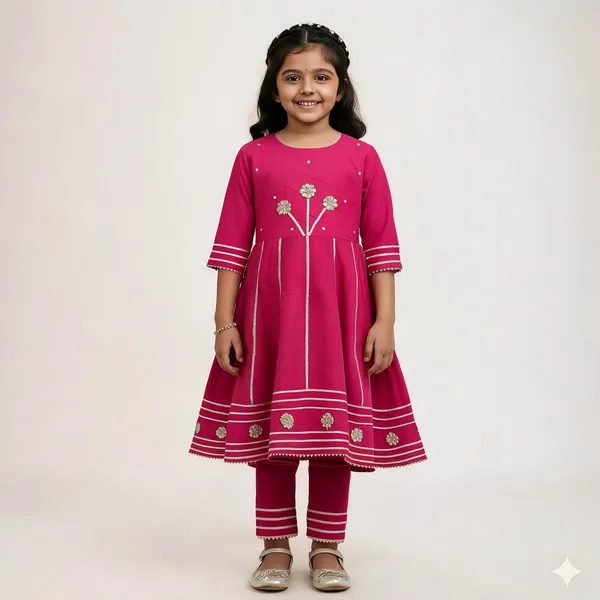 Pink_Cotton_Flared_Embellished_Anarkali_Set_For_Girls