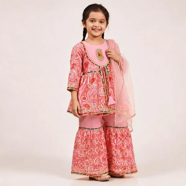 Pink_Cotton_Flared_Sharara_Set_For_Girls