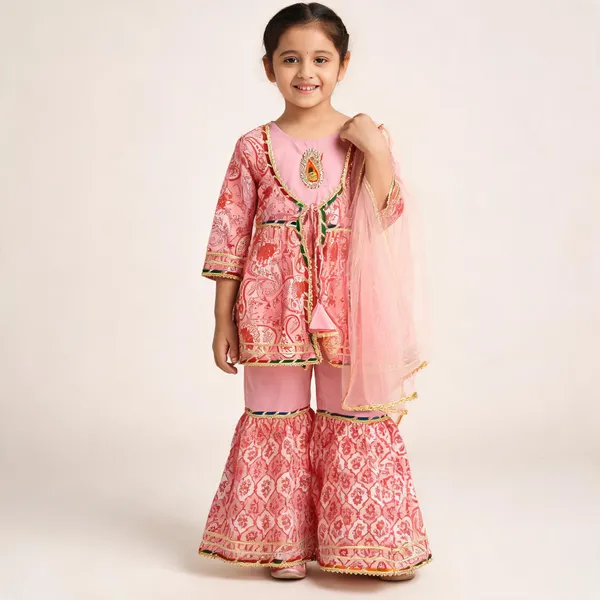 Pink_Cotton_Flared_Sharara_Set_For_Girls