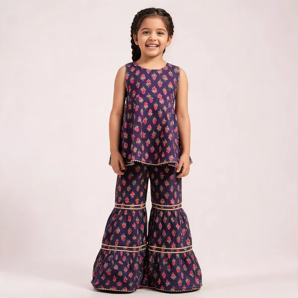 Purple_Cotton_Floral_Print_Sharara_Set_For_Girls