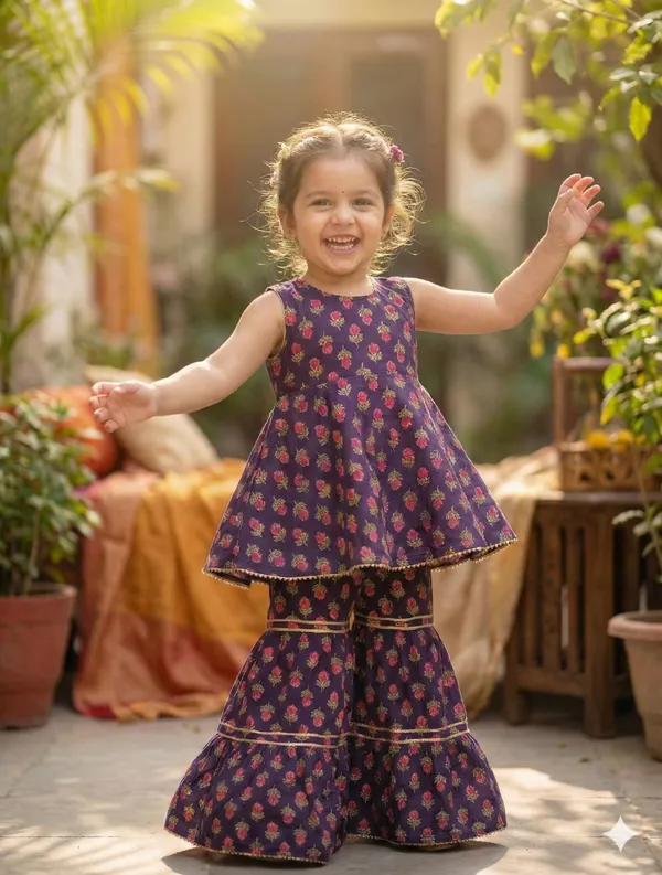 Purple_Cotton_Floral_Print_Sharara_Set_For_Girls