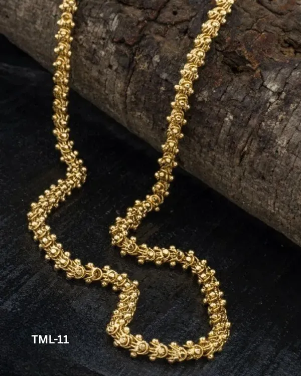 Gold_Tone_Alloy_Floral_Motif_Link_Necklace_For_Women