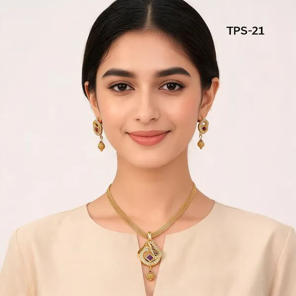 Gold_Tone_Alloy_Red_Stone_Studded_Traditional_Necklace_Set_For_Women