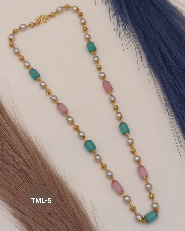 Gold_Multicolor_Alloy_Pearl_Pink_Teal_Beaded_Long_Necklace_For_Women
