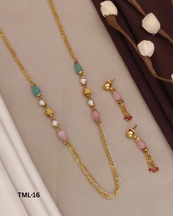 Gold_Tone_Beaded_Necklace_And_Earrings_Set_For_Women
