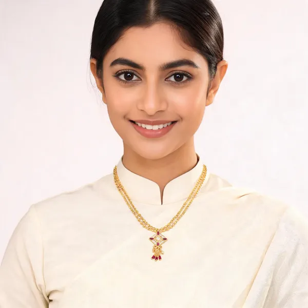 Gold_Black_Tone_Double_Chain_Square_Pendant_Mangalsutra_For_Women
