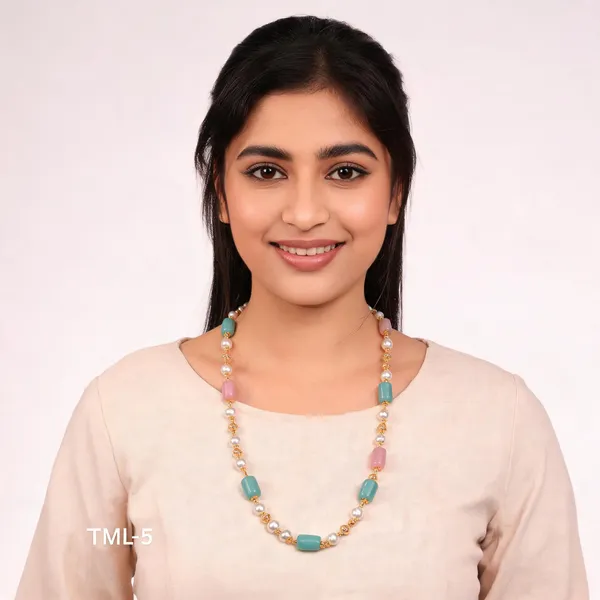 Gold_Multicolor_Alloy_Pearl_Pink_Teal_Beaded_Long_Necklace_For_Women