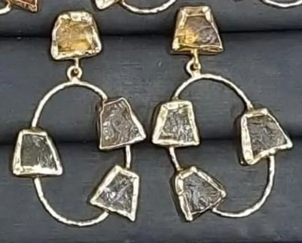 Gold_Plated_Brass_Multicolor_Semi_Precious_Stone_Earrings_For_Women