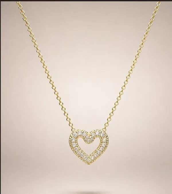 Gold_Cz_Open_Heart_Pendant_Fine_Chain_Necklace_For_Women