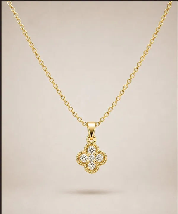 Gold_Gold-Plated_Quatrefoil_Cz_Pendant_Necklace_For_Women