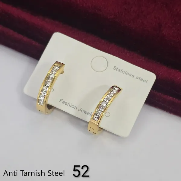 Gold_Steel_Cz_Accent_Curved_Hoop_Earrings_For_Women