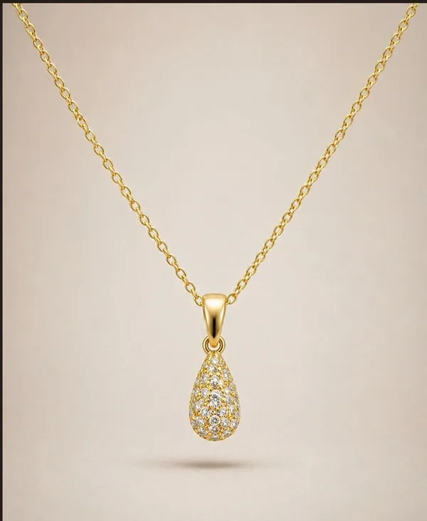 Gold_Gold-Plated_Teardrop_Cz_Pendant_Necklace_For_Women