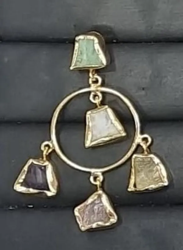 Gold_Plated_Brass_Multicolor_Semi_Precious_Stone_Earrings_For_Women