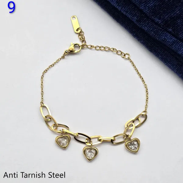 Gold_Gold-Plated_Triple_Heart_Cz_Charm_Bracelet_For_Women