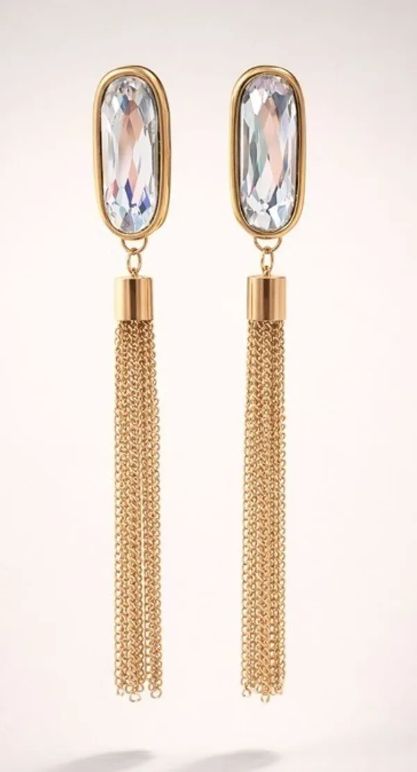 Gold_Gold-Plated_Crystal_Tassel_Chain_Drop_Earrings_For_Women
