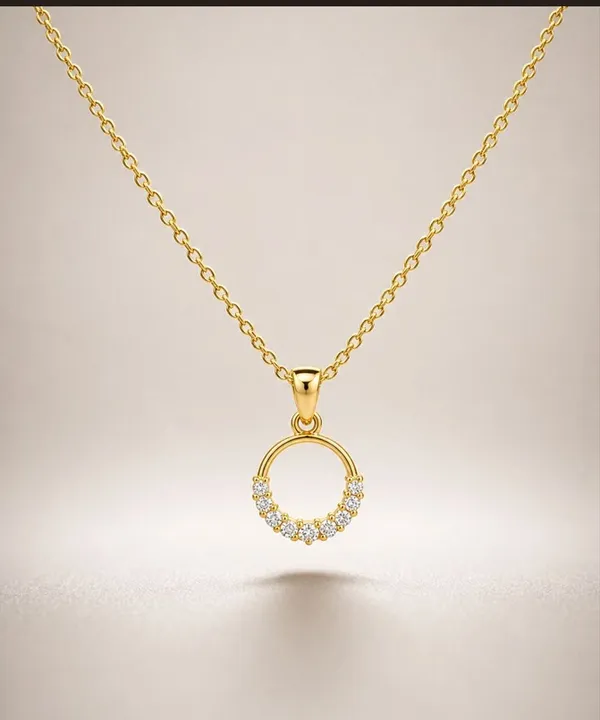 Gold_Cz_Open_Circle_Pendant_Chain_Necklace_For_Women