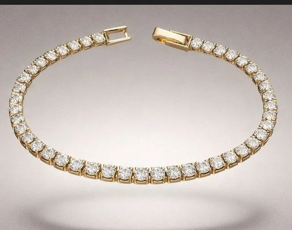 Gold_Cz_Round_Cut_Stone_Tennis_Bracelet_For_Women
