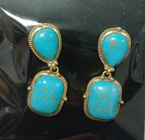 Gold___And_Turquoise_Copper_Alloy_Handmade_Earrings_For_Women