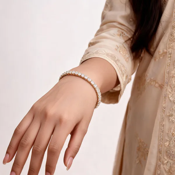 Gold_Cz_Tennis_Style_Open_Bracelet_For_Women