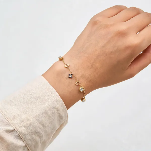 Gold_Gold-Plated_Butterfly_Cz_Charm_Bracelet_For_Women
