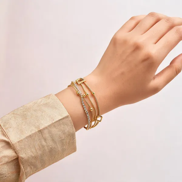 Gold_Gold-Plated_Multi-Layer_Cz_Rhinestone_Bracelet_For_Women