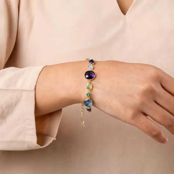 Multicolor_Stone_Cubic_Zirconia_Gold_Plated_Brass_Bracelet_For_Women