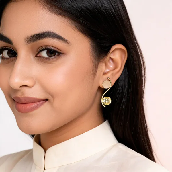 Gold___And_Citrine_Brass_Semi_Precious_Stone_Earrings_For_Women