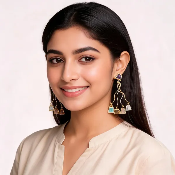 Gold_Multicolor_Semi_Precious_Stone_Plated_Brass_Earrings_For_Women