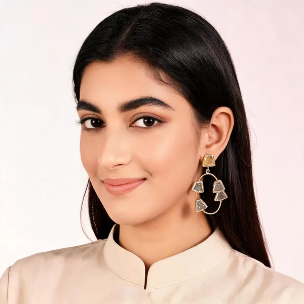 Gold_Plated_Brass_Multicolor_Semi_Precious_Stone_Earrings_For_Women