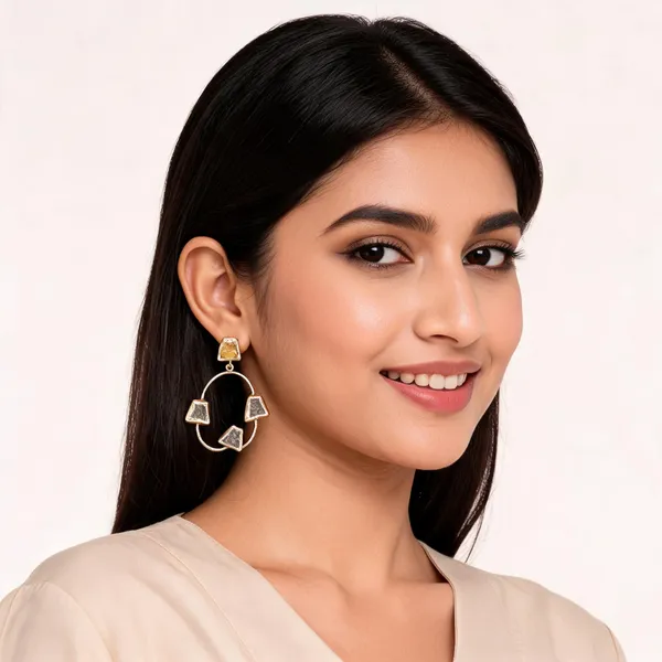 Gold_Plated_Brass_Multicolor_Semi_Precious_Stone_Earrings_For_Women