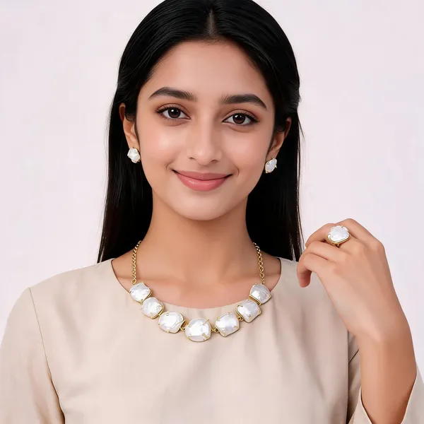 Gold_Plated_Brass_Baroque_Pearl_Necklace_Earrings_Ring_Set_For_Women