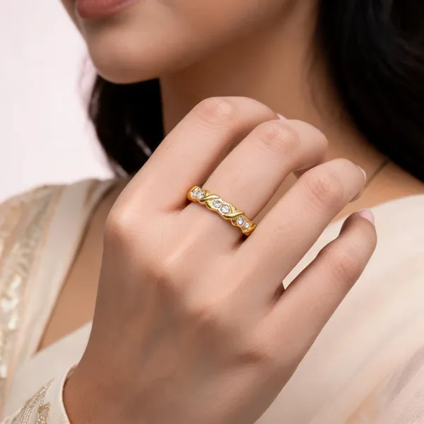 Gold_Stainless_Steel_Cz_Ring_For_Women