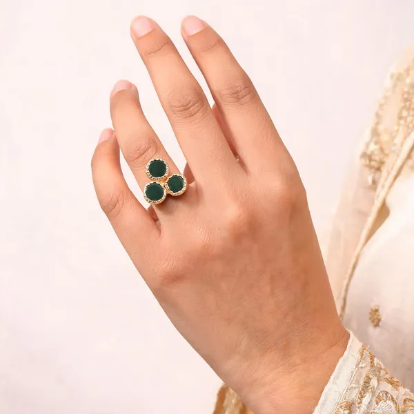 Gold_Green_Stone_Handmade_Gold_Plated_Brass_Ring_For_Women