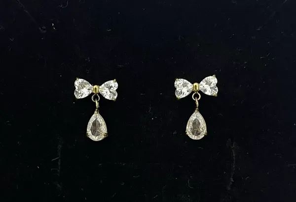 ELISH_–_Gold-Tone_Stainless_Steel_CZ_Bow_Drop_Earrings