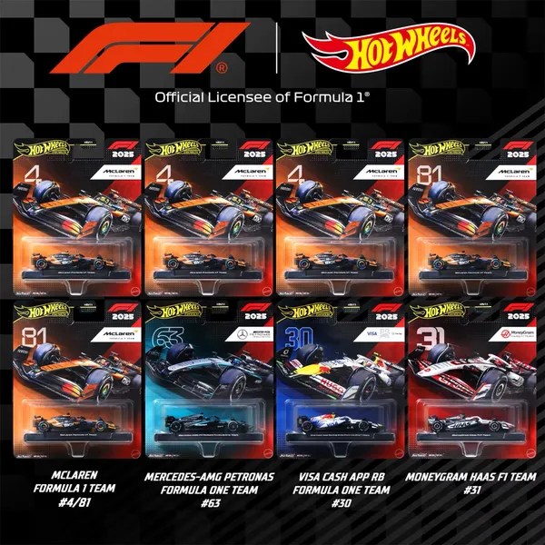 8_pcs_-_Hot_Wheels_die-cast_Formula_1_collectible_cars_from_a_premium_assortment