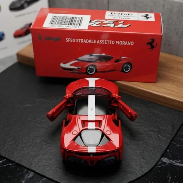 Bburago_1:64_Ferrari_SF90_Stradale_Red_White_Diecast_Model_Car