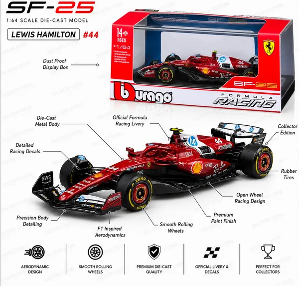 Bburago_F1_1:64_Ferrari_SF-25_(Standard_Livery)_(#44_Lewis_Hamilton)