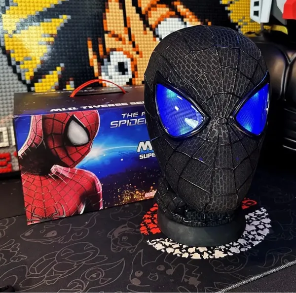New_Amazing_Spidy_Full_Black_Eyes_Flicker_Mask_-_Ring_Remote_Control