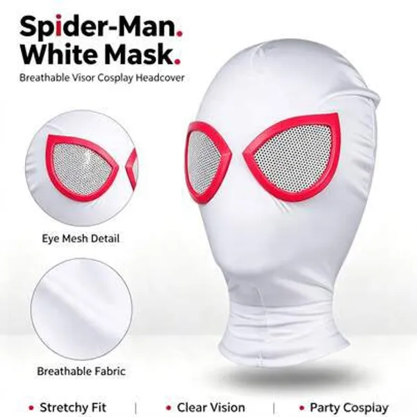 New_White_Spidy_Anime_Cosplay_Cloth_Mask